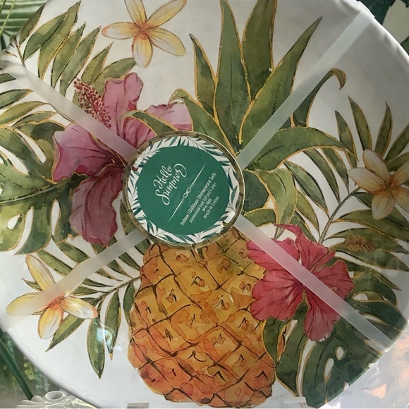 NIP! Tropical Melamine Dinner Plates S/4 - Picture 2 of 4